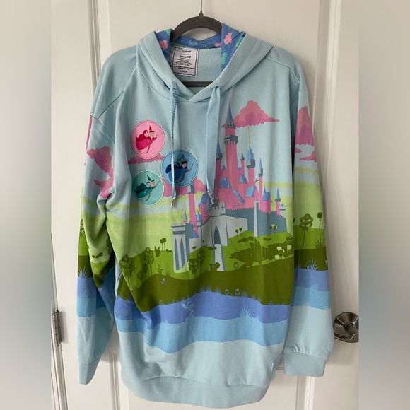 NWT Loungefly Disney Sleeping Beauty Castle Unisex Hoodie Size L - Picture 1 of 9